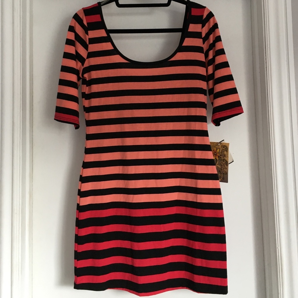 Stripped cotton dress size L